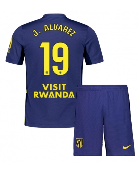 Atletico Madrid Julian Alvarez #19 Maglia Gara Trasferta Repliche 2025-26 Bambino Maniche Corte